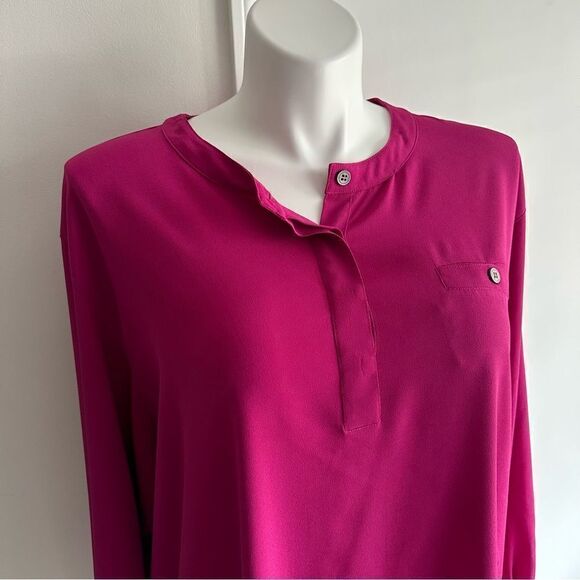Fuchsia Button-up Blouse, Size 20 - Picture 3 of 7